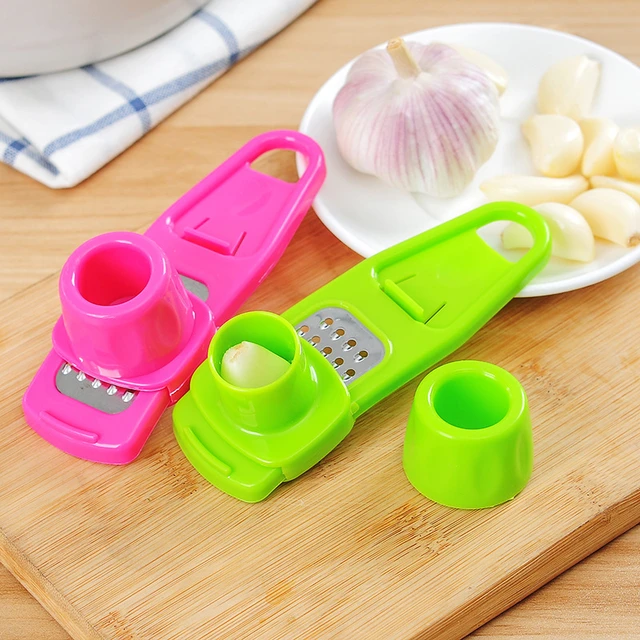 Garlic Press Grater Slicer Plastic Grinding Tool Kitchen Accessories  (random co