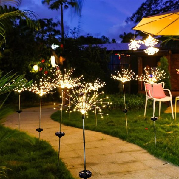 200LED Solar Firework Light Waterproof Outdoor 8 Lighting Modes Fairy String Lig