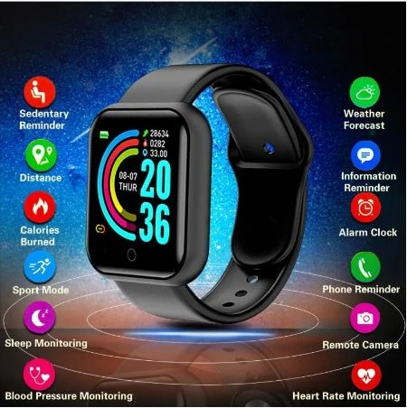 D20 Ultra Smart Watch Heart Rate Blood Pressure Oxygen Reloj Intelligent Smart B