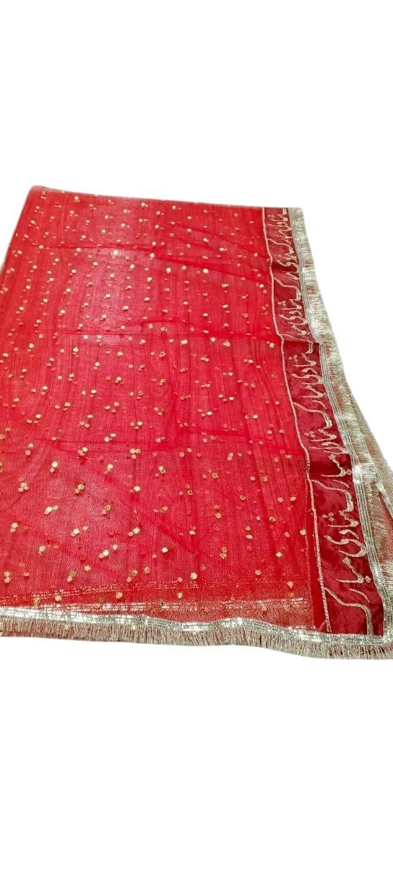 Shadi Mubarak Net Embroidered Dupatta - 1 Pc