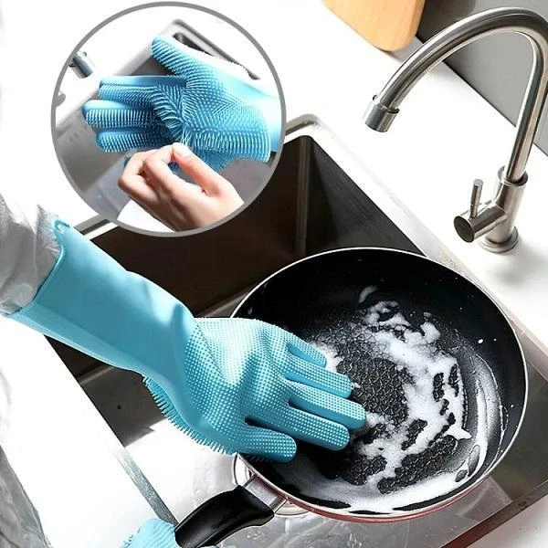 Multicolor Dish Washing Gloves Pair - 1 Pc with Automatic Feature