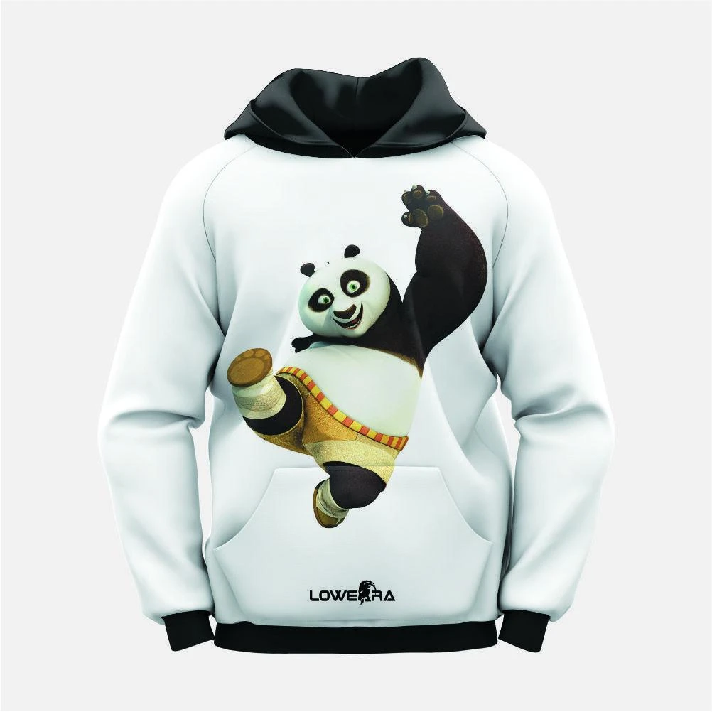 Stylish Panda Printed Polyester Hoodie for Boys – 1 Pc, Perfect for Ages 1-2 Yea