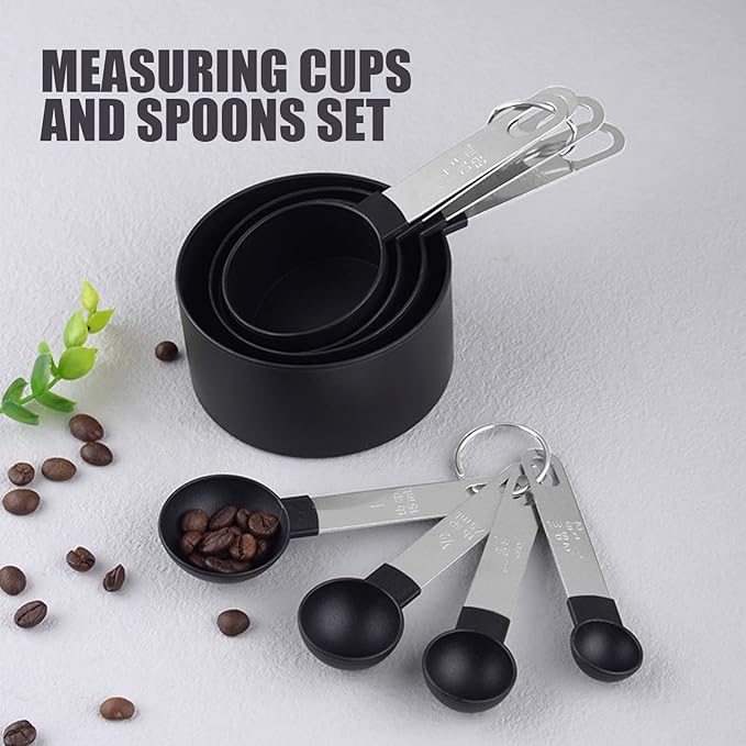 8PCS Measuring Cups Spoons Set For Baking Cake Pastry Cooking Utensils Stainless