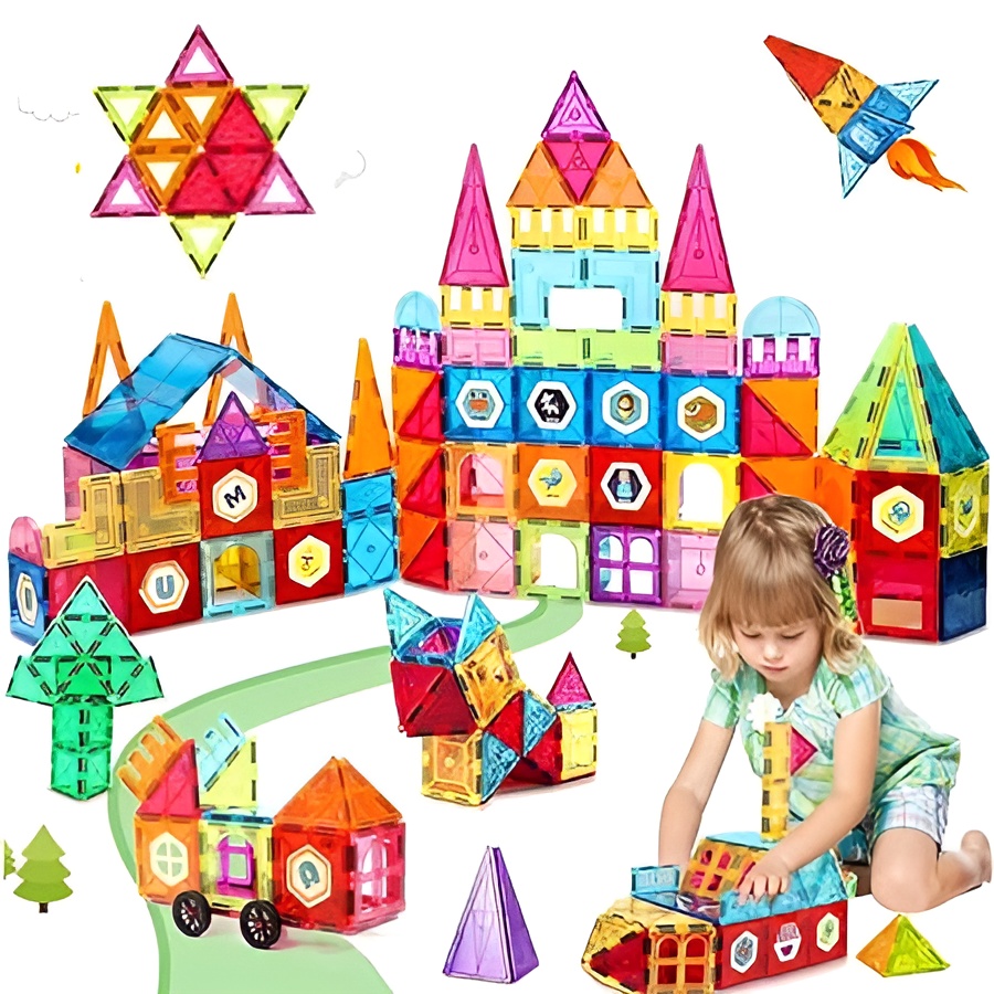 DIY Creative Magnetic Tile Blocks 32 pieces | Learning Building Block Set | Educ