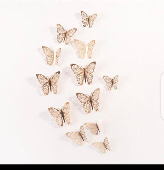 3D Wall Stickers Hollow Butterfly for Kids Rooms Home Wall Decor DIY Fridge stic