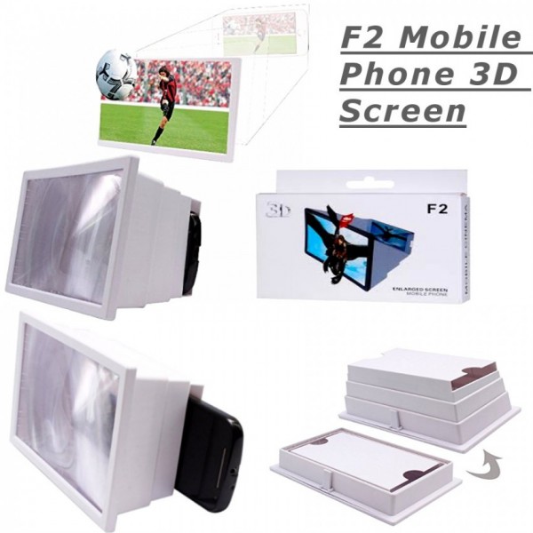 F2 Portable 3D Magnifier Screen Enlarger / Magnifying Glass Zoom Video Screen HD