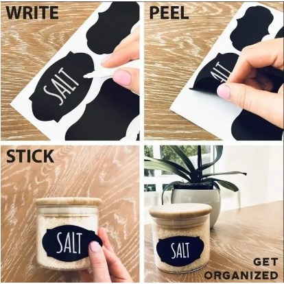 28pcs/set Jars Labels Erasable Chalkboard Labels Waterproof Sticker Craft Kitche