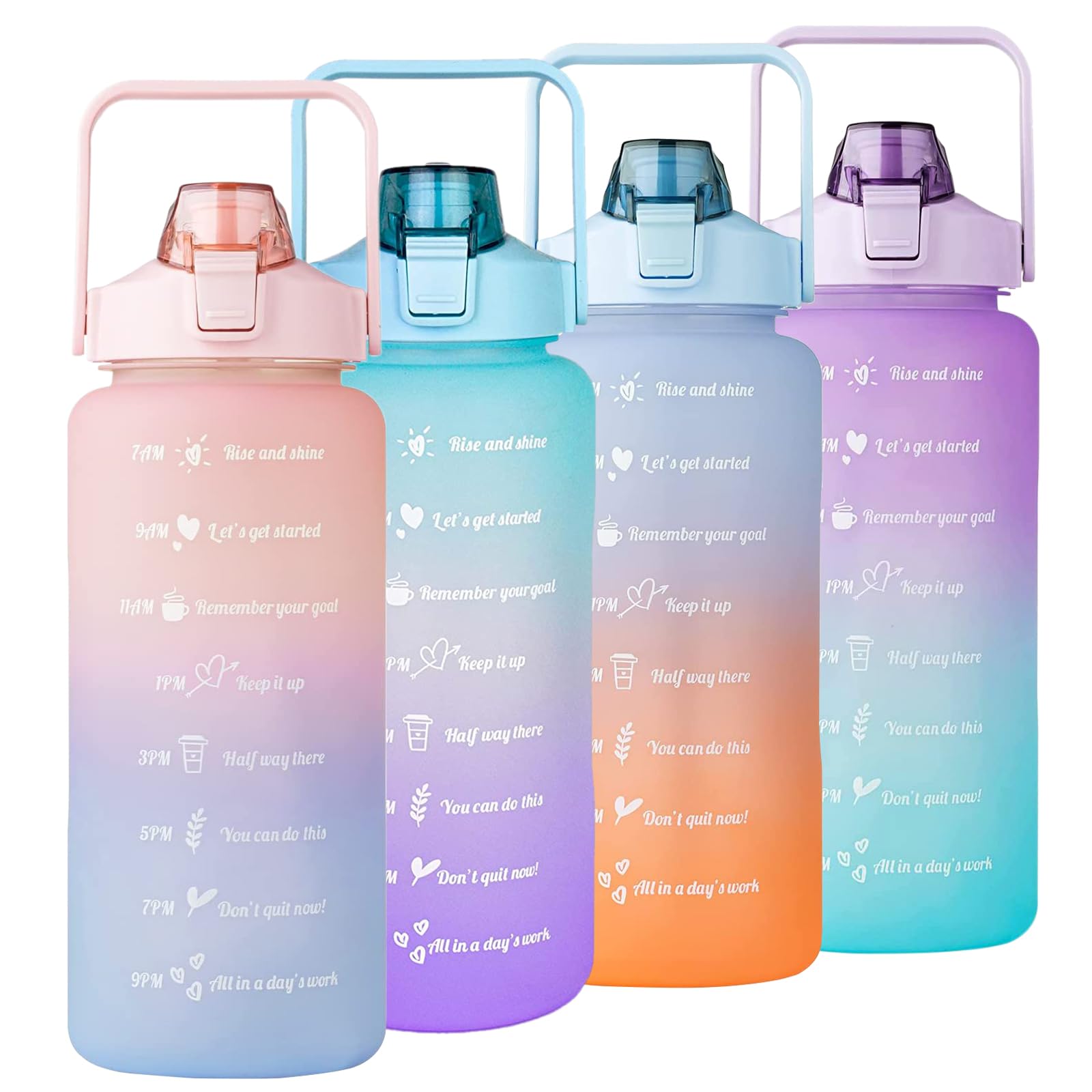 Gradient Sports Colorful Water Bottle, Leak Proof Plastic Water Bottles with Str