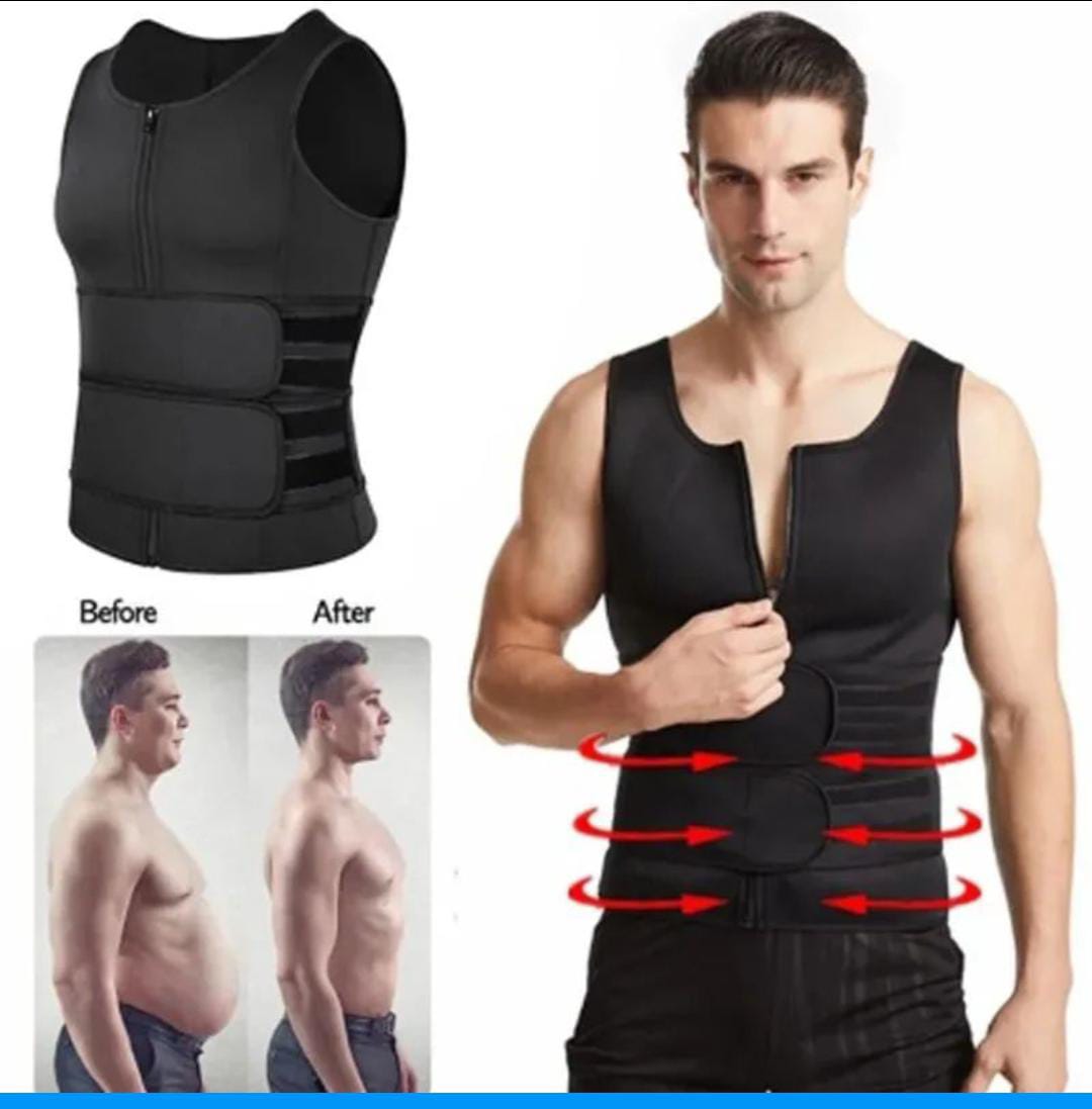 Seamless Men Body Shaper Vest Waist Trainer Double Belt Sweat Corset Top Fitness