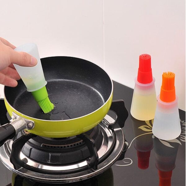 Portable Silicone Oil Bottle with Brush | Grill Oil Brushes for Kitchen Baking B